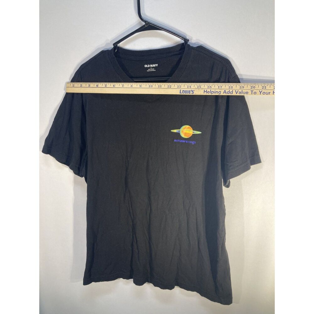Old Navy Men's L Black Saturn's Rings Graphic T-Shirt Outer Space